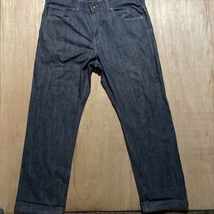 Rocawear Men Denim Dark Wash Graphic Print Blue Jeans Size 40 Straight‎ Fit